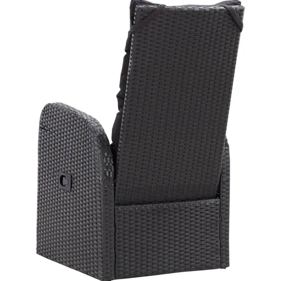 Tuinstoelen-vidaXL - Zitstoel - Zwart - Poly rattan - 2 stuks