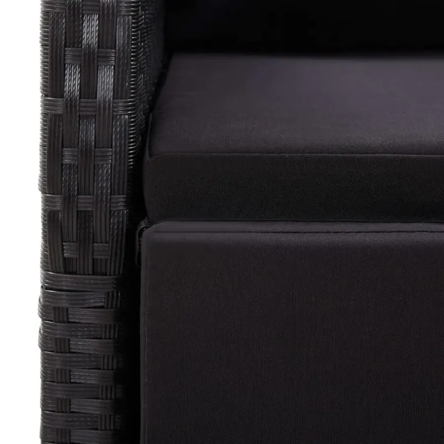 Tuinstoelen-vidaXL - Zitstoel - Zwart - Poly rattan - 2 stuks