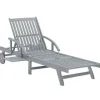 vidaXL - Zonnebed - Grijs - Hout