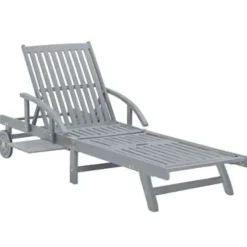 vidaXL - Zonnebed - Grijs - Hout