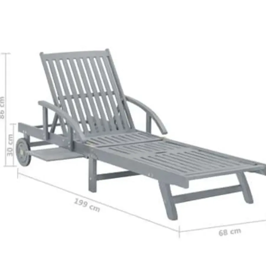 vidaXL - Zonnebed - Grijs - Hout