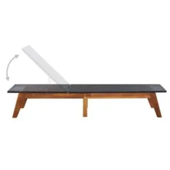 Ligbedden-vidaXL - Zonnebed - Zwart - Poly rattan