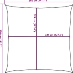 Schaduwdoeken-vidaXL - Zonnezeil - Crème - 3.6 x 3.6 m