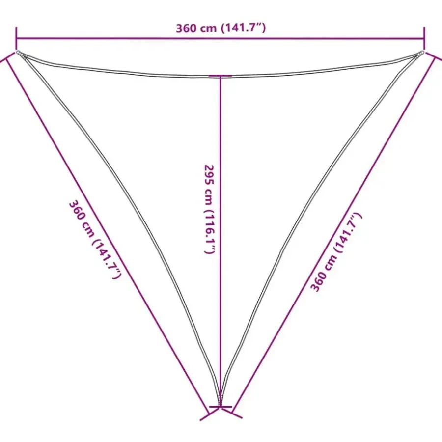 vidaXL - Zonnezeil - Crème - 3.6 x 3.6 x 3.6 m
