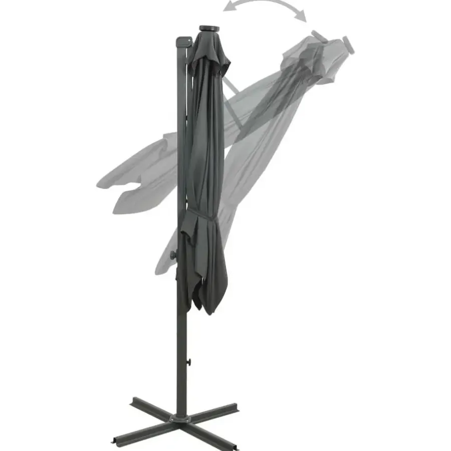 vidaXL - Zweefparasol - Antraciet - 300 cm
