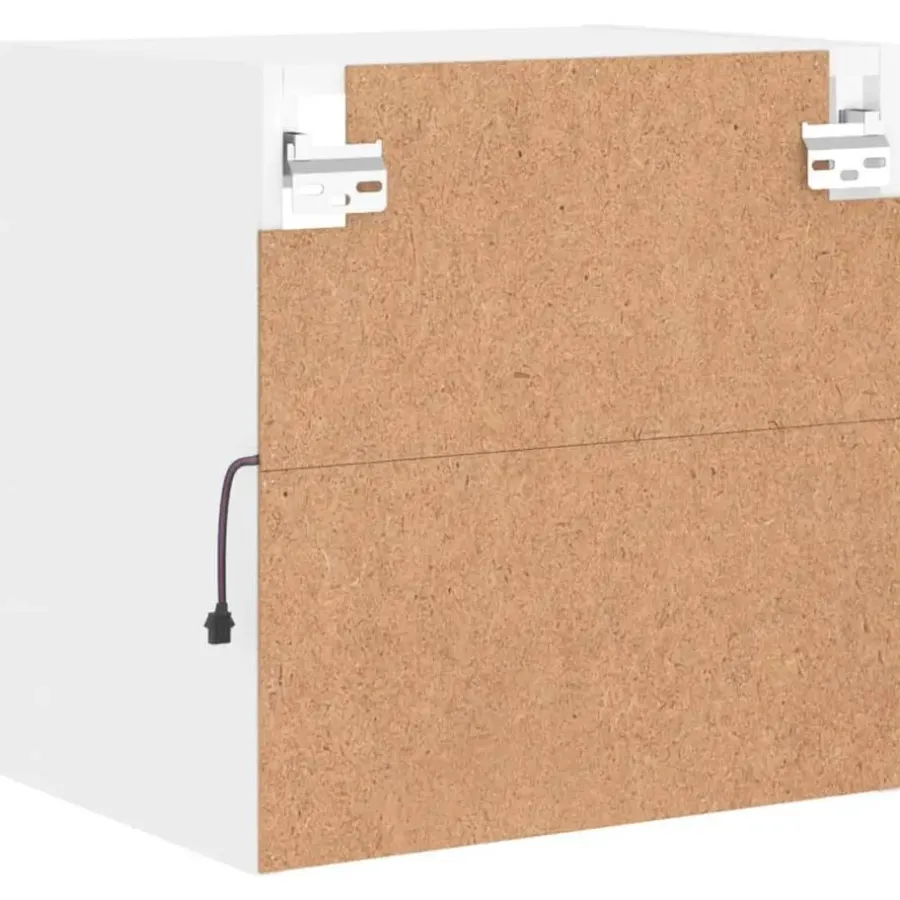 Tv Meubels-vidaXL - Zwevend LED TV-meubel glas legplank - Wit - 40x28.5x40 cm