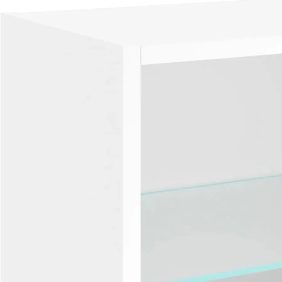 Tv Meubels-vidaXL - Zwevend LED TV-meubel glas legplank - Wit - 40x28.5x40 cm