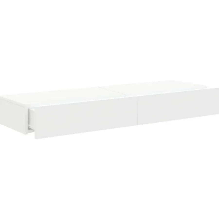 Tv Meubels-vidaXL - Zwevend LED TV-meubel met lade - Wit - Hout - 60x35x15.5 cm - 2 stuks