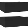 Nachtkastjes|Nachtkastjes-vidaXL - Zwevend Nachtkastje - Zwart - Bewerkt hout - 2 stuks