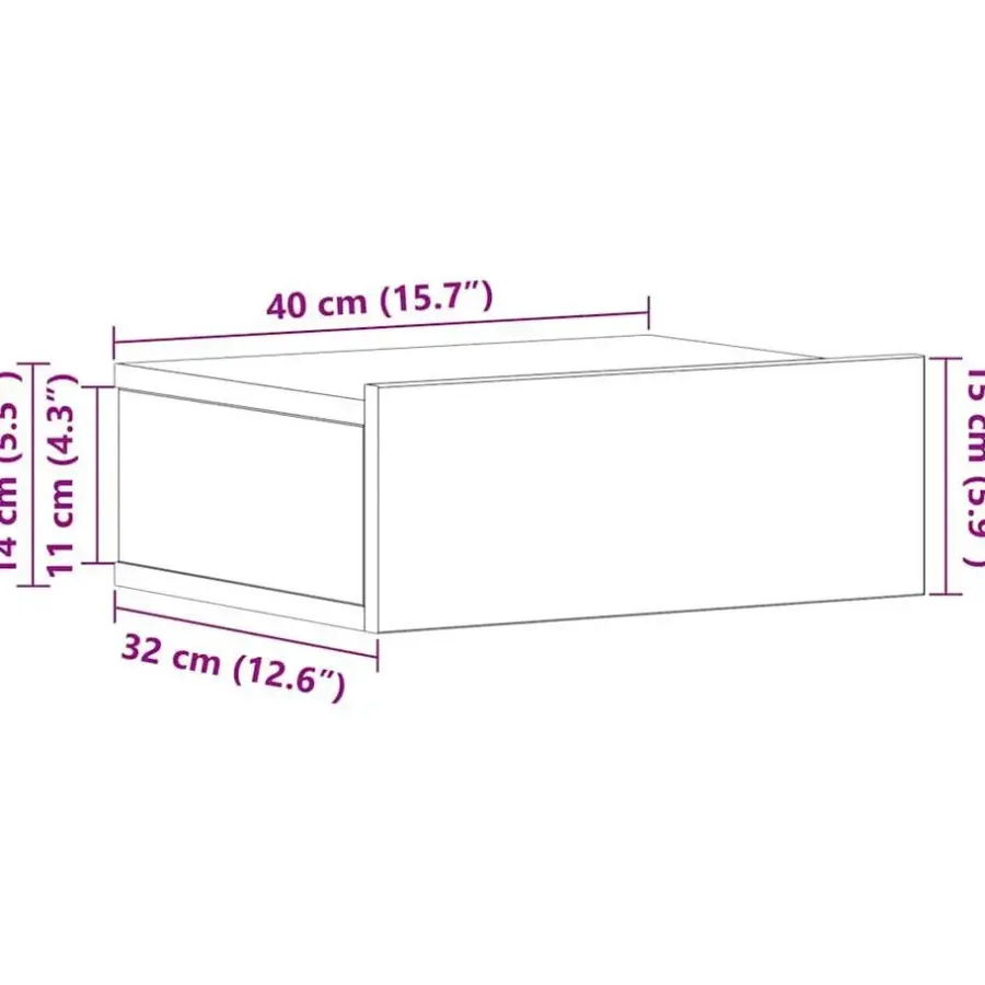 Nachtkastjes|Nachtkastjes-vidaXL - Zwevend Nachtkastje - Zwart - Bewerkt hout - 2 stuks