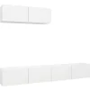 vidaXL - Zwevend TV-meubel met 1 deur - Wit - Hout - 100x30x30 cm - 3 stuks