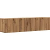 Tv Meubels-vidaXL - Zwevend TV-meubel met 2 deuren - Artisan eiken - Hout - 120x30x30 cm