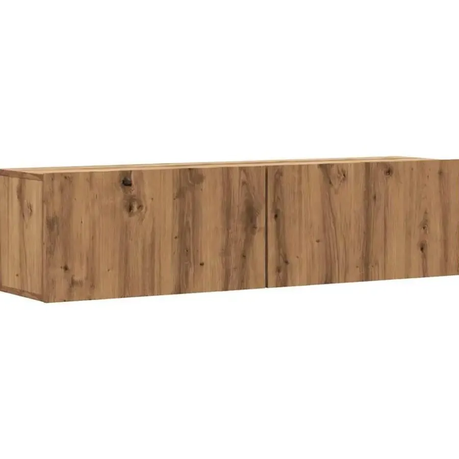 Tv Meubels-vidaXL - Zwevend TV-meubel met 2 deuren - Artisan eiken - Hout - 120x30x30 cm