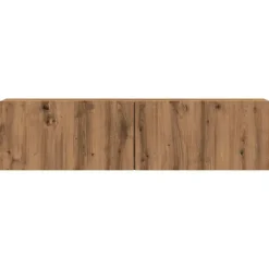 Tv Meubels-vidaXL - Zwevend TV-meubel met 2 deuren - Artisan eiken - Hout - 120x30x30 cm
