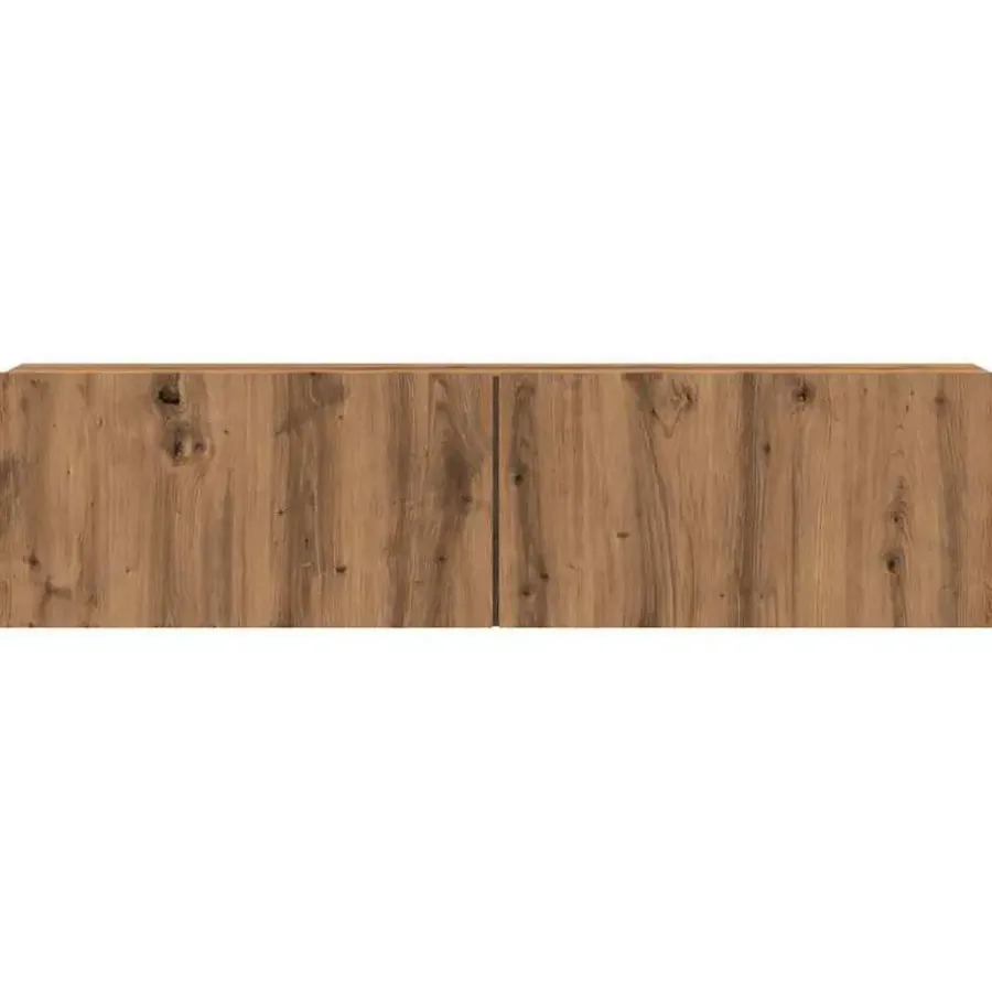 Tv Meubels-vidaXL - Zwevend TV-meubel met 2 deuren - Artisan eiken - Hout - 120x30x30 cm
