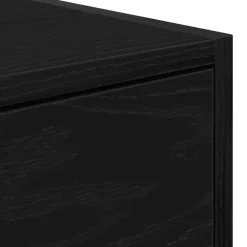 vidaXL - Zwevend TV-meubel met 2 lades - Zwart eiken - 100x31x25.5 cm