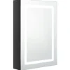 vidaXL Badkamerkast met spiegel LED 50x13x70 cm glanzend zwart