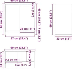 Wastafelkasten-vidaXL Badkamerkast 60x33x61 cm spaanplaat hoogglans wit
