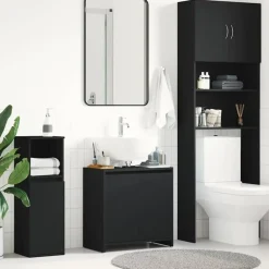 Wastafelkasten-vidaXL Badkamerkast 60x33x61 cm spaanplaat zwart