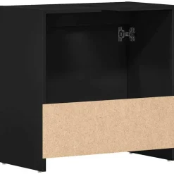 Wastafelkasten-vidaXL Badkamerkast 60x33x61 cm spaanplaat zwart