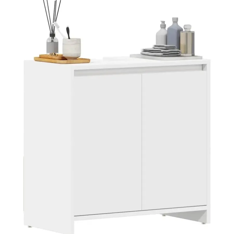 Wastafelkasten-vidaXL Badkamerkast 60x33x61 cm spaanplaat wit