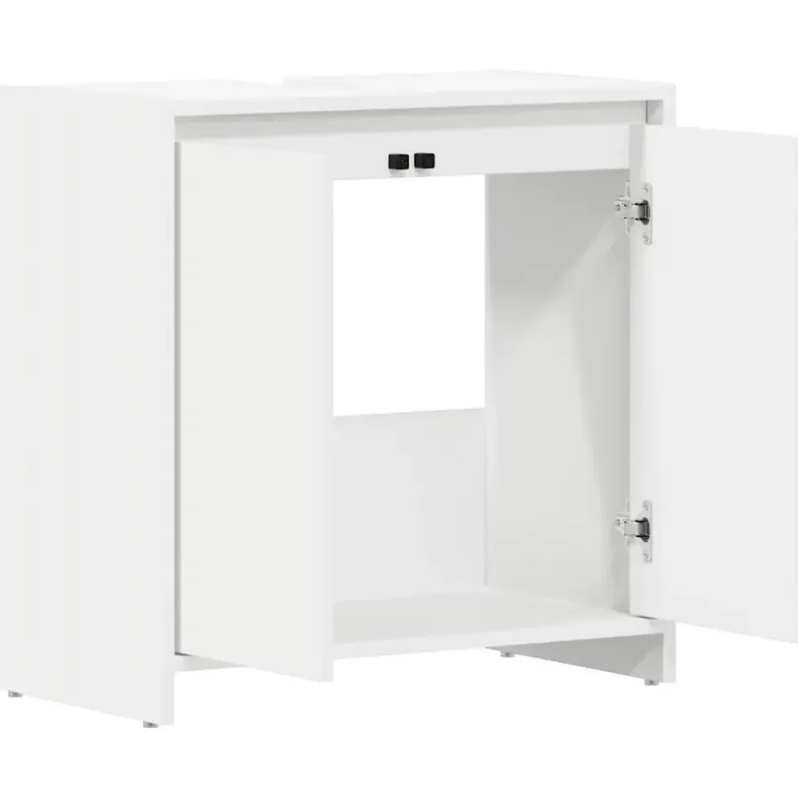 Wastafelkasten-vidaXL Badkamerkast 60x33x61 cm spaanplaat wit