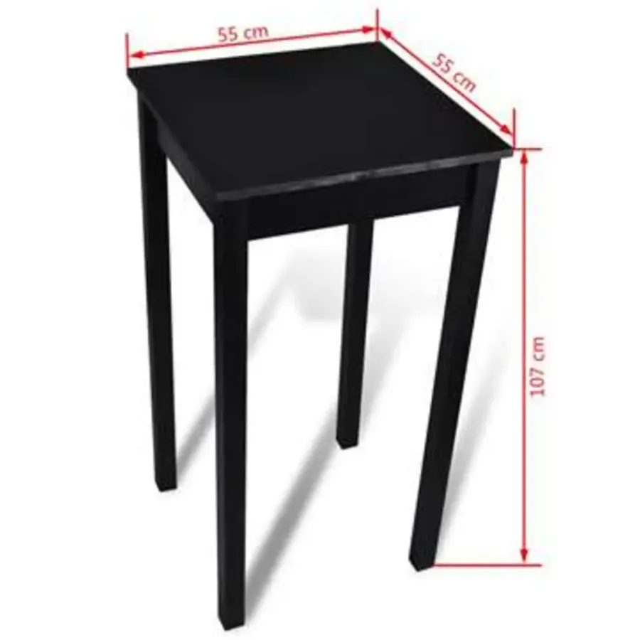 Bartafels-vidaXL Bartafel 55x55x107 cm MDF zwart
