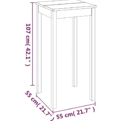Bartafels-vidaXL Bartafel 55x55x107 cm MDF zwart