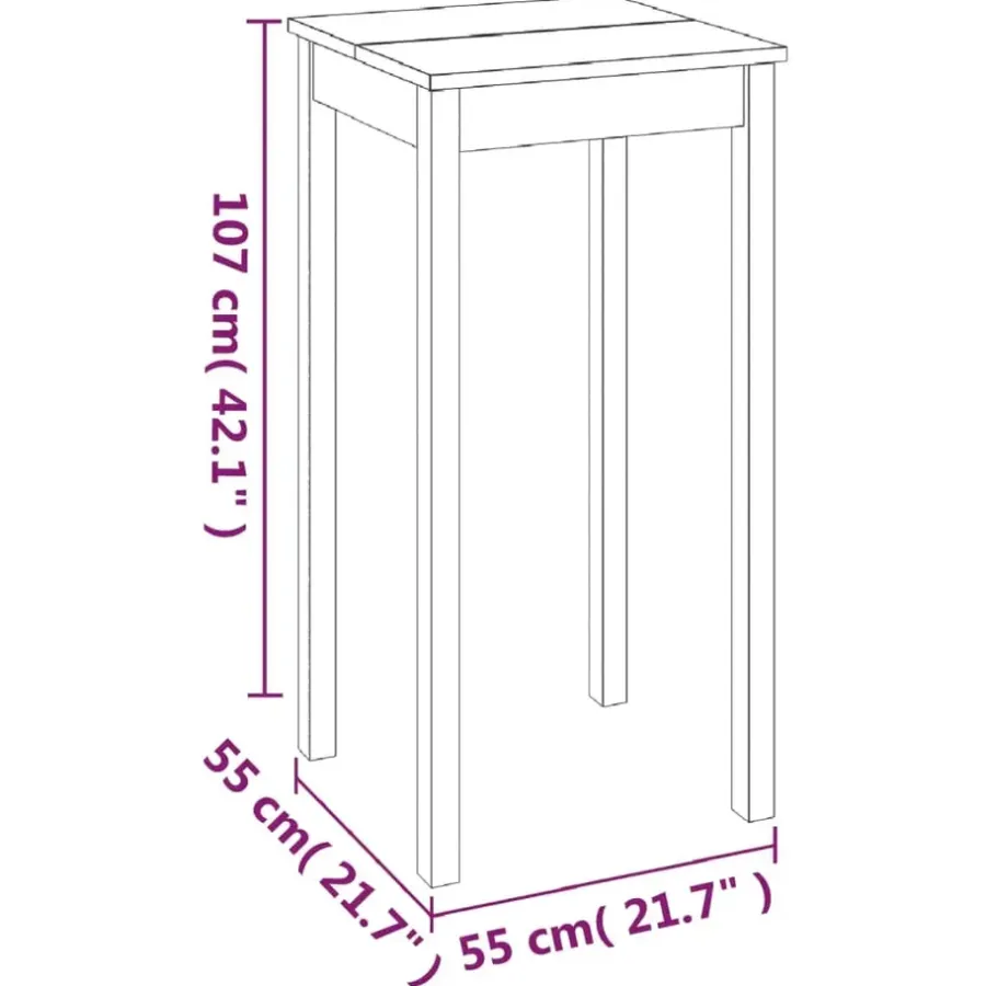 Bartafels-vidaXL Bartafel 55x55x107 cm MDF zwart