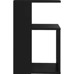 Bijzettafels-vidaXL Bijzettafel - Modern - Zwart - Bewerkt hout - 36x30x56 cm