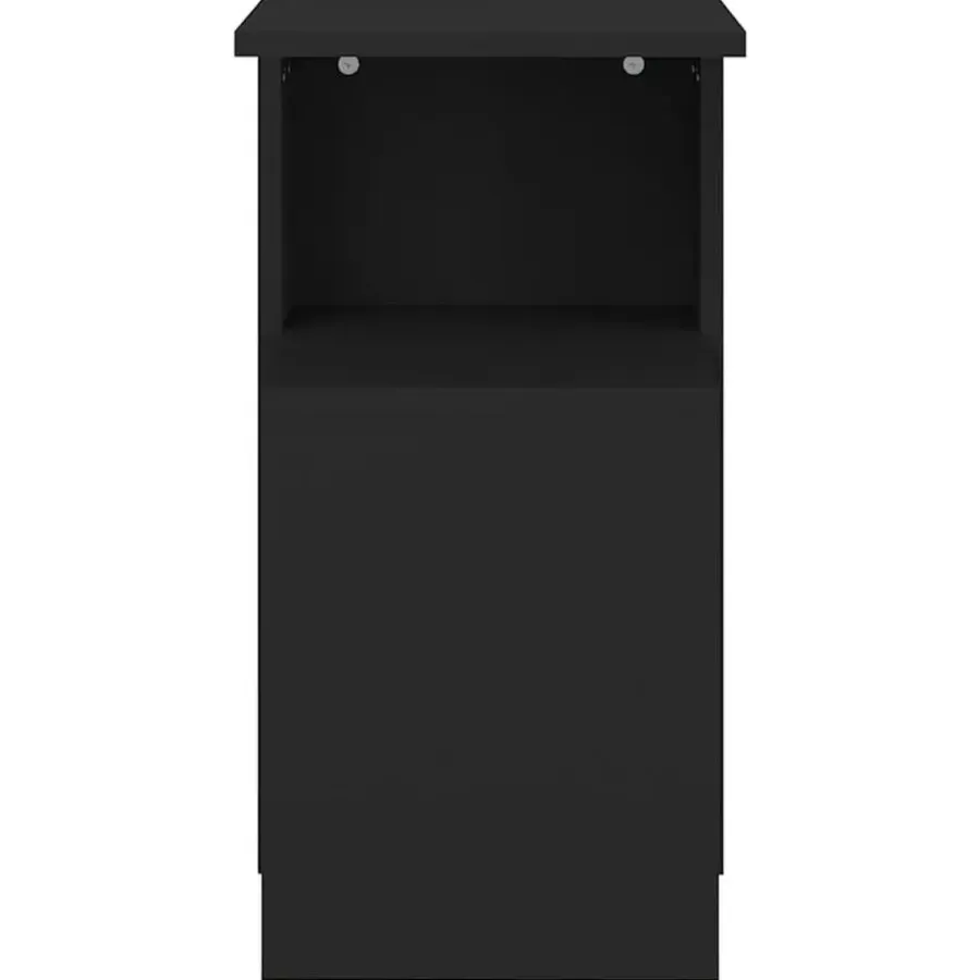 Bijzettafels-vidaXL Bijzettafel - Modern - Zwart - Bewerkt hout - 36x30x56 cm