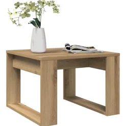 Bijzettafels-vidaXL Bijzettafel - Salontafel - U-porten - Artisanaal eiken - 50x50x35 cm