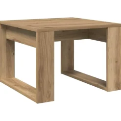 Bijzettafels-vidaXL Bijzettafel - Salontafel - U-porten - Artisanaal eiken - 50x50x35 cm