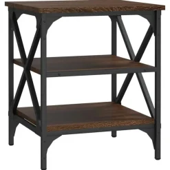 Bijzettafels-vidaXL Bijzettafels - Industrieel - Bruin eiken - Hout - 40x42x50 cm - Set van 2