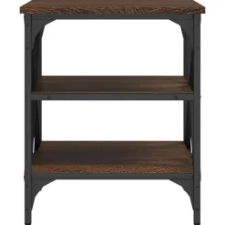 Bijzettafels-vidaXL Bijzettafels - Industrieel - Bruin eiken - Hout - 40x42x50 cm - Set van 2