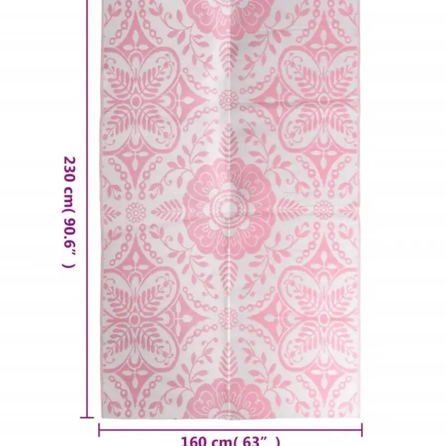 Buiten Vloerkleden|Buiten Vloerkleden-vidaXL Buitenkleed ARAKIL 160x230 cm PP roze