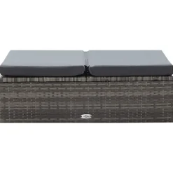 Loungebanken-vidaXL 2-delige Loungeset met kussens poly rattan grijs