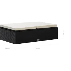 vidaXL 2-delige Loungeset met kussens poly rattan zwart