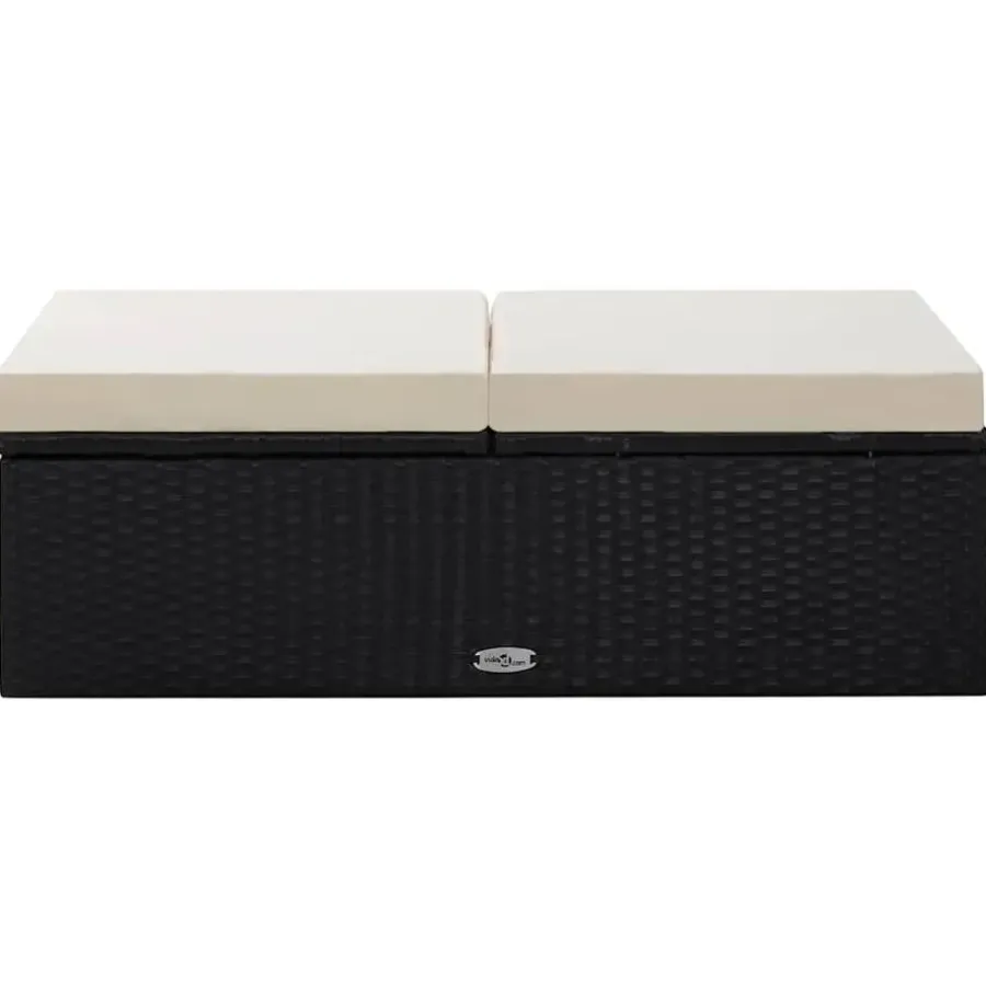 vidaXL 2-delige Loungeset met kussens poly rattan zwart