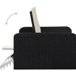 vidaXL 2-delige Loungeset met kussens poly rattan zwart