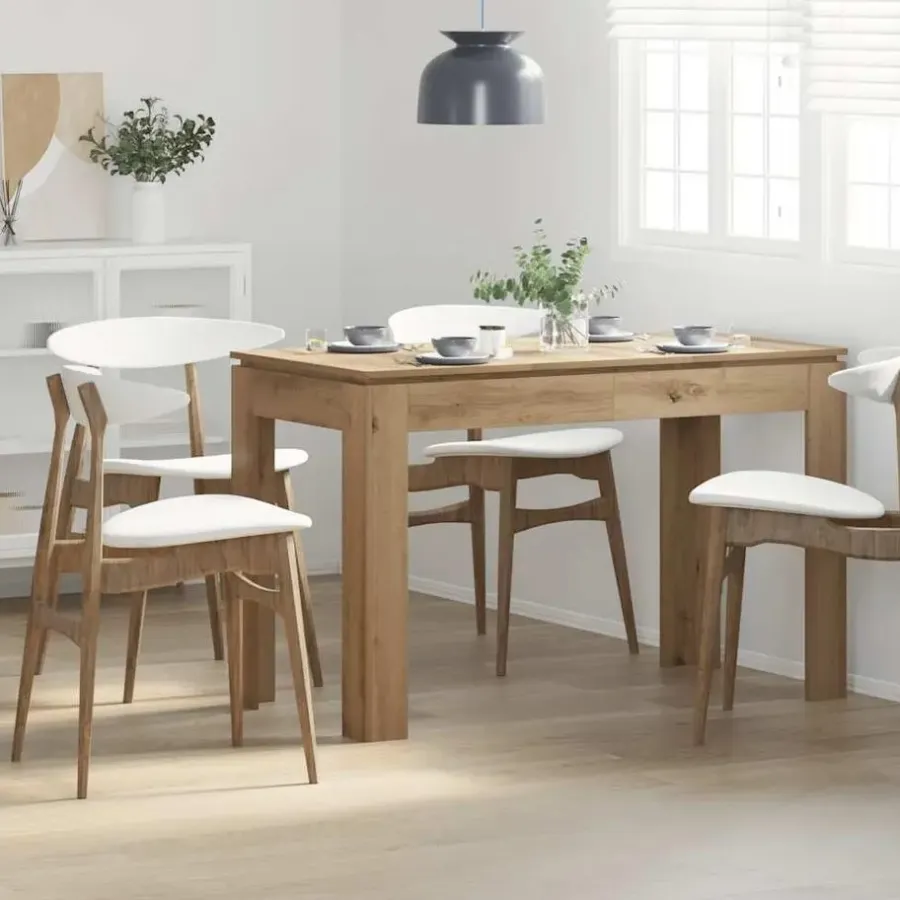 Rechthoekige Eettafels-vidaXL Eettafel - Rechthoekige tafel - Artisanaal eiken - Hout - 120x60x76 cm