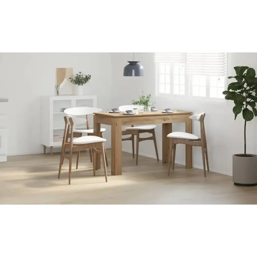 Rechthoekige Eettafels-vidaXL Eettafel - Rechthoekige tafel - Artisanaal eiken - Hout - 120x60x76 cm