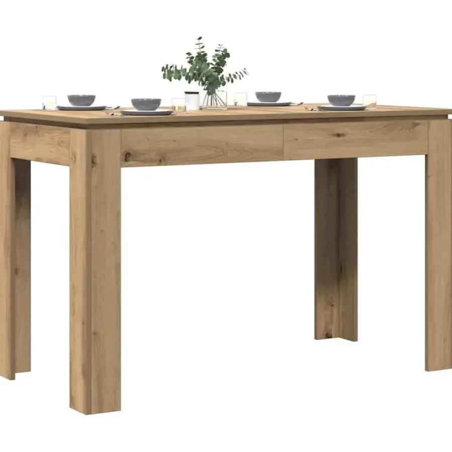 Rechthoekige Eettafels-vidaXL Eettafel - Rechthoekige tafel - Artisanaal eiken - Hout - 120x60x76 cm