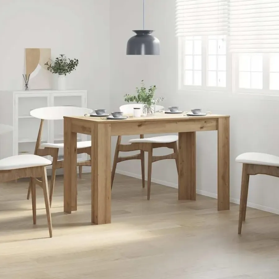 Rechthoekige Eettafels-vidaXL Eettafel - Rechthoekige tafel - Artisanaal eiken - Hout - 120x60 cm