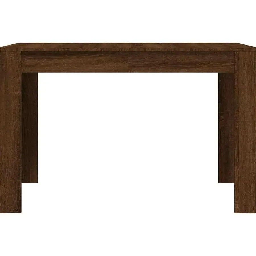 Rechthoekige Eettafels-vidaXL Eettafel - Rechthoekige tafel - Bruin eiken - Bewerkt hout - 120x60x76 cm