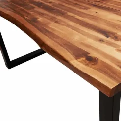 Rechthoekige Eettafels|Industriële Eettafels-vidaXL Eettafel - Rechthoekige tafel - Massief acaciahout en staal - 160x80 cm