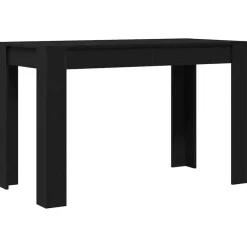 Rechthoekige Eettafels-vidaXL Eettafel - Rechthoekige tafel - Zwart eiken - Bewerkt hout - 120x60x76 cm