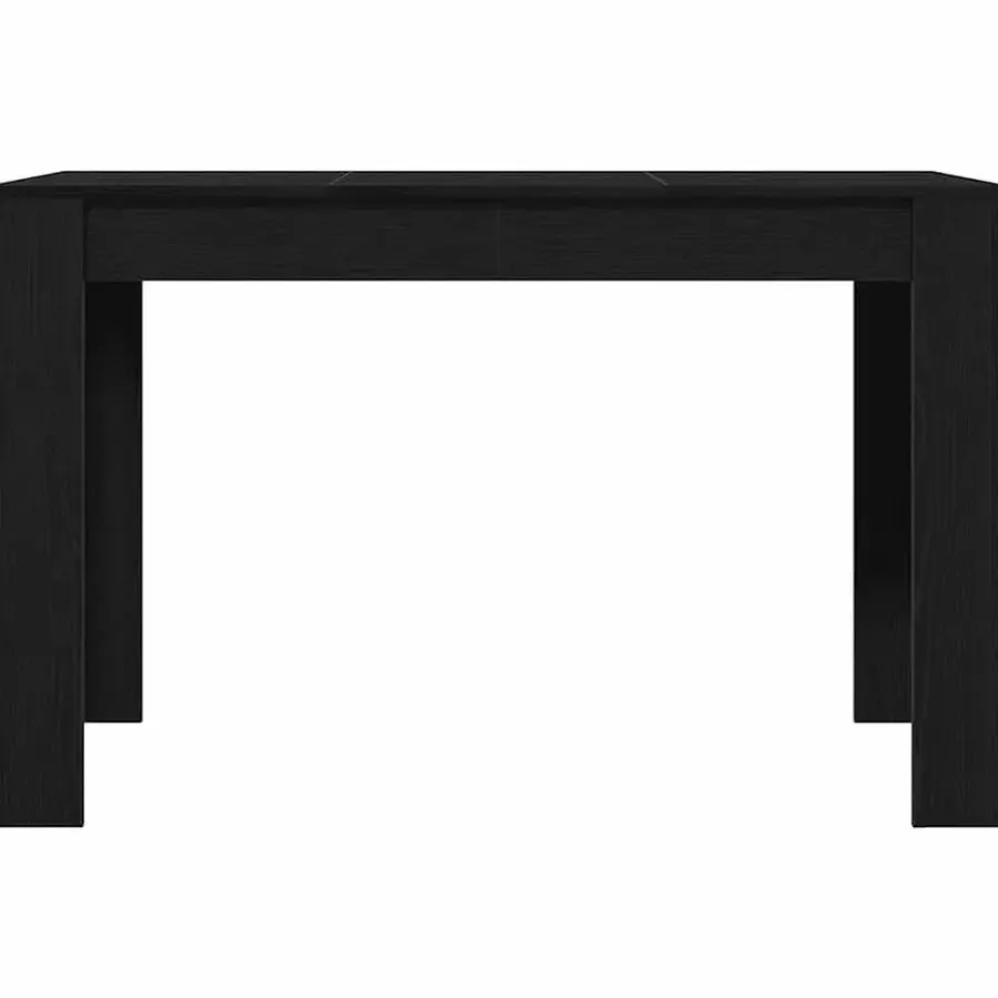 Rechthoekige Eettafels-vidaXL Eettafel - Rechthoekige tafel - Zwart eiken - Bewerkt hout - 120x60x76 cm