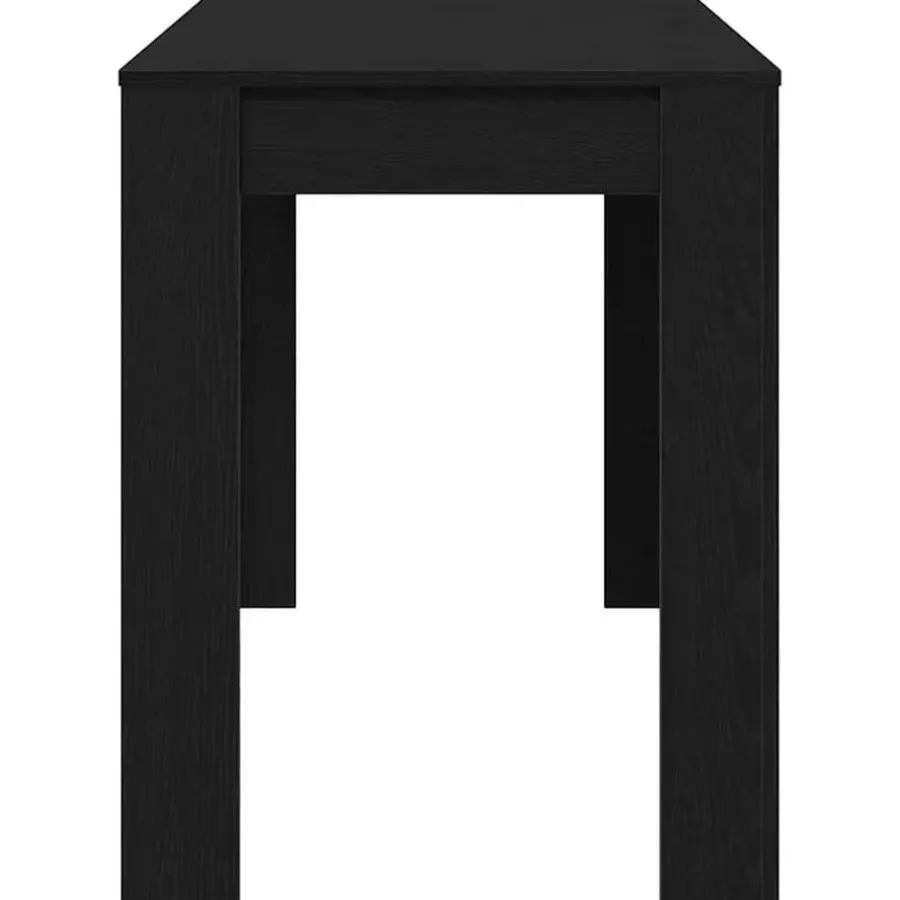Rechthoekige Eettafels-vidaXL Eettafel - Rechthoekige tafel - Zwart eiken - Bewerkt hout - 120x60x76 cm