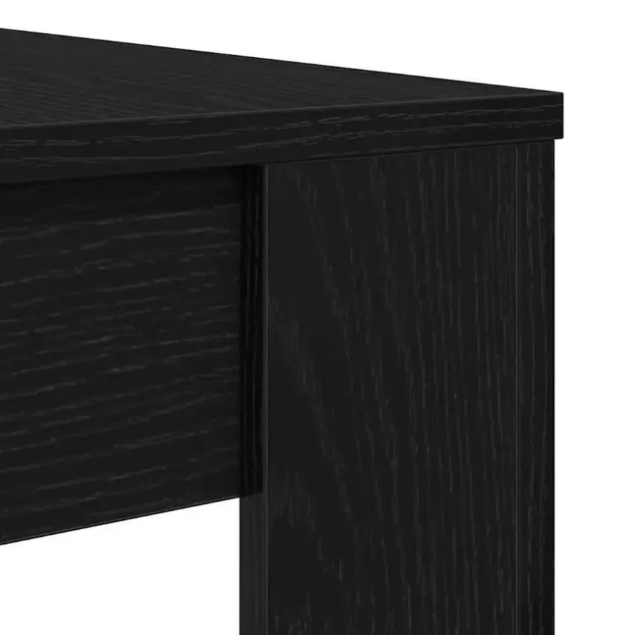 Rechthoekige Eettafels-vidaXL Eettafel - Rechthoekige tafel - Zwart eiken - Bewerkt hout - 120x60x76 cm